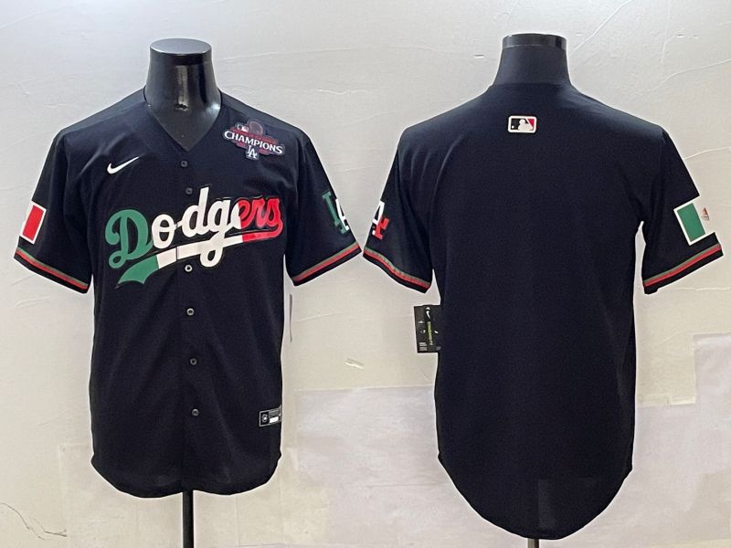 Men Los Angeles Dodgers Blank Black Mexico Second generation Nike 2025 MLB Jersey style 2->los angeles dodgers->MLB Jersey